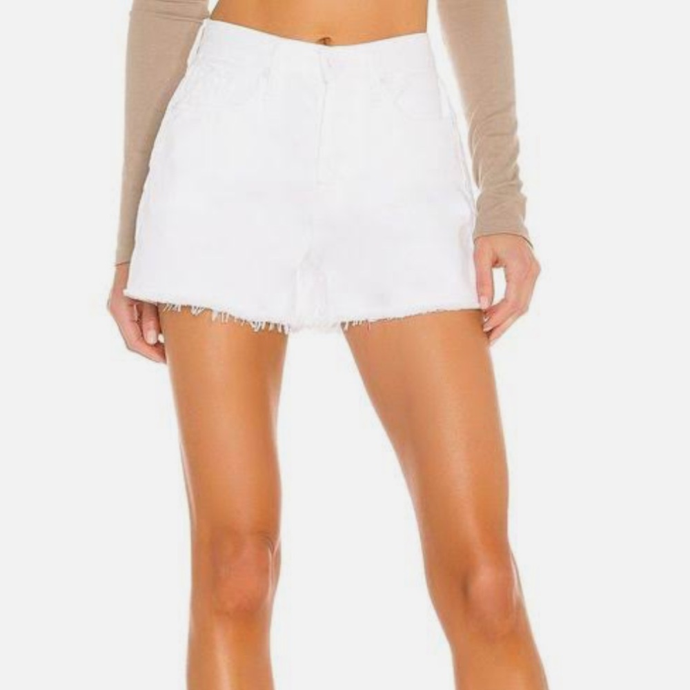NWT 7 FAM high waist Monroe white shorts cut off denim - Picture 2 of 15